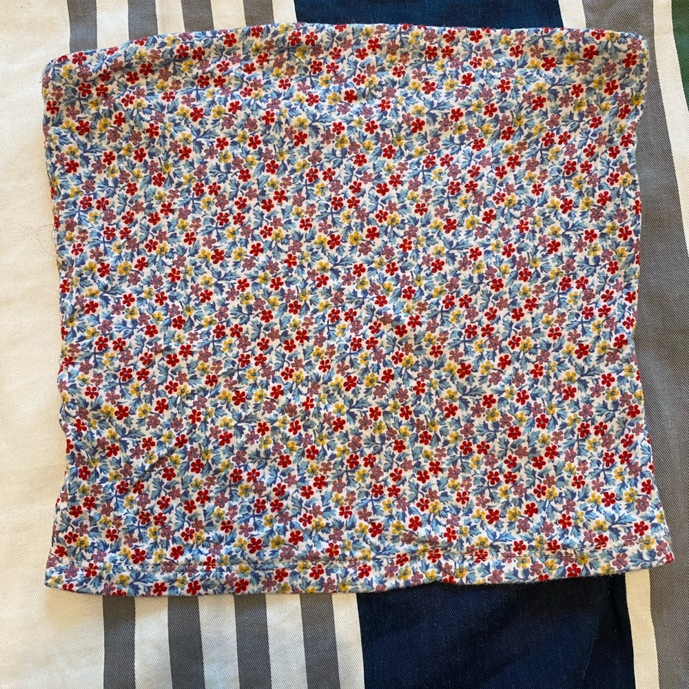 American Eagle Outfitters Floral Crop Top - Red, Yellow, Blue